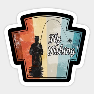 Fly Fishing Vintage Retro Style Gifts Sticker